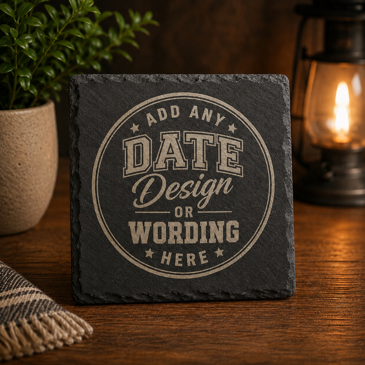 Personalised Slate Coaster - Add Any Date, Design or Wording