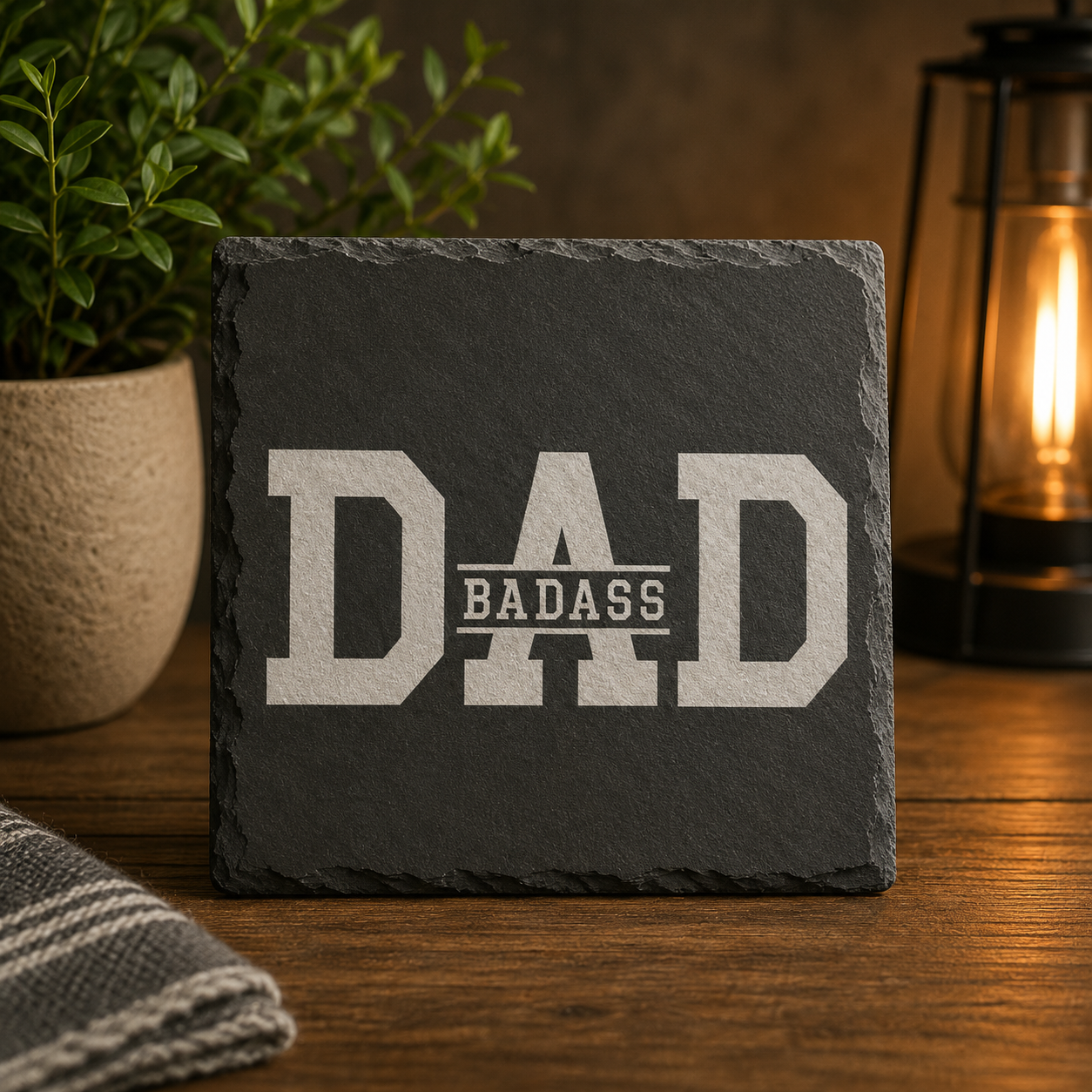 Badass Dad Slate Coaster